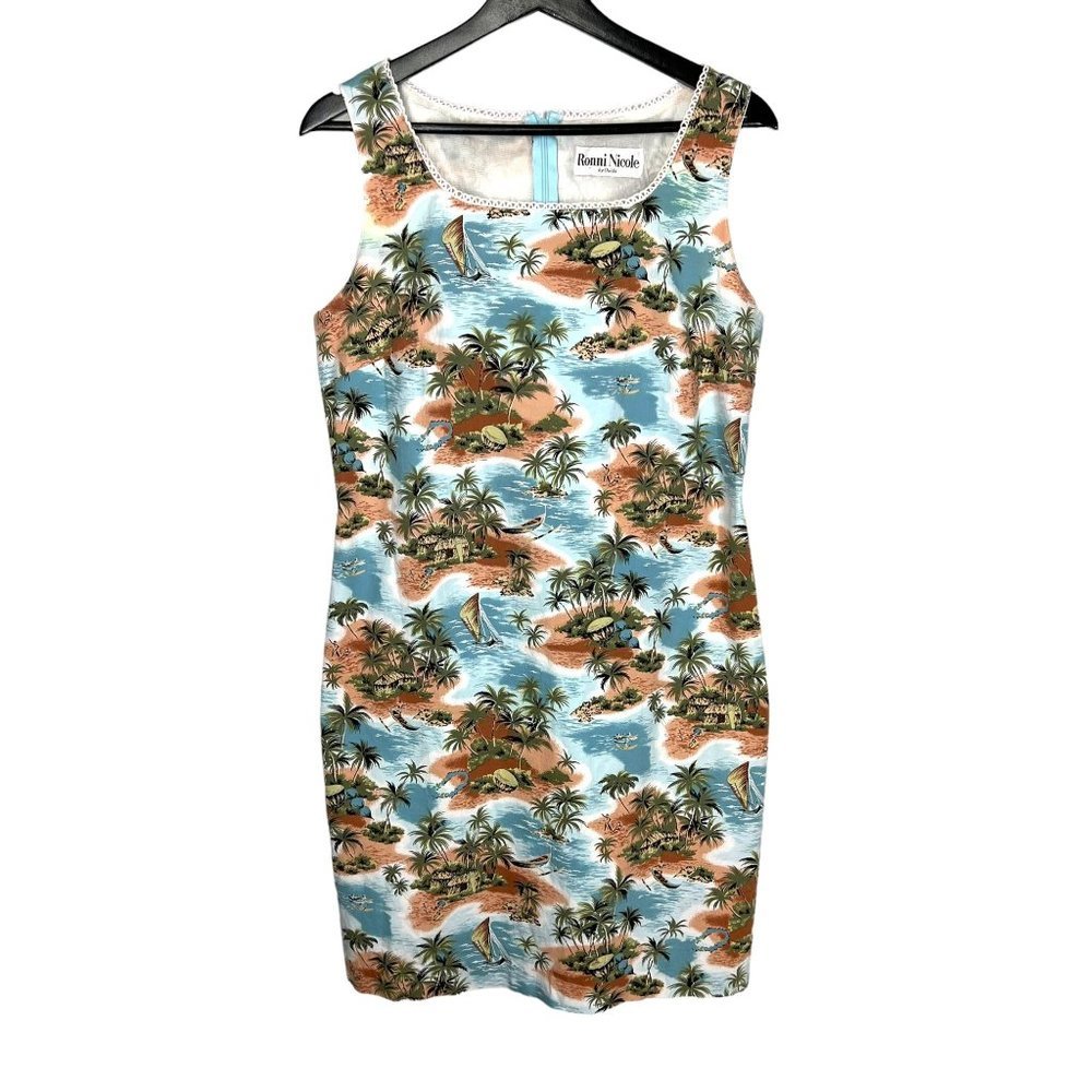 Vintage Tommy Bahama Tropical Print Sheath Dress